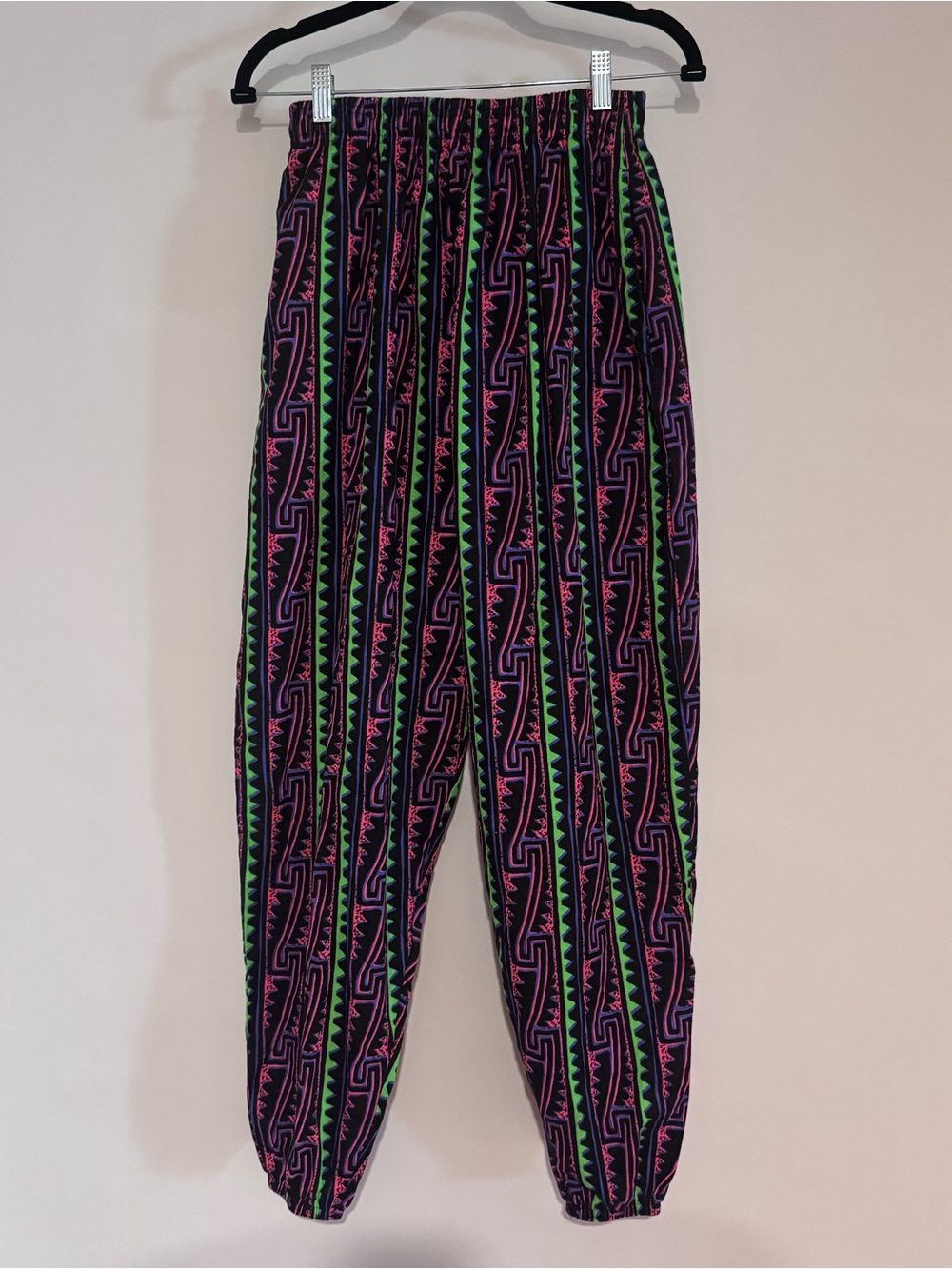 Vintage 80’s 90’s Baggy Surf Skate MC Hammer Parachute Pants Neon Geometric
